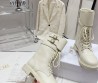 Женские кожаные ботинки Christian Dior 2023 молочные