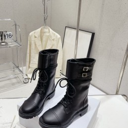 Женские кожаные ботинки черные Christian Dior 2023