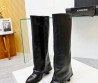 Женские кожаные сапоги Alexander Wang 2023 черные на молнии