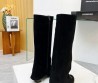 Женские замшевые сапоги Alexander Wang 2023 черные на молнии