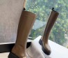 Женские кожаные сапоги Celine 2023 коричневые подошва 45 мм