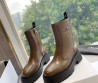 Женские кожаные сапоги Celine 2023 укороченные коричневые