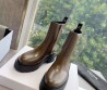 Женские кожаные сапоги Celine 2023 укороченные коричневые