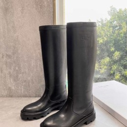 Женские кожаные сапоги черные Celine 2023