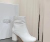 Женские кожаные ботильоны Maison Margiela 2023 белые на каблуке