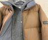 Женская куртка Brunello Cucinelli 2023 коричневая с вязаным капюшоном