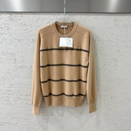 Женский кашемировый джемпер Brunello Cucinelli 2023 бежевый в полоску