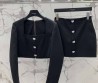 Женский костюм Saint Laurent 2023 черный с сердцами из страз