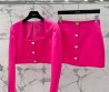 Женский костюм Saint Laurent 2023 розовый с сердцами из страз