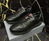 Мужские кожаные кроссовки Prada 2023 черные на меху