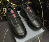 Мужские кожаные кроссовки Prada 2023 черные на меху
