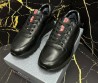 Мужские кожаные кроссовки Prada 2023 черные на меху