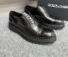 Мужские кожаные ботинки Dolce & Gabbana 2023 с перфорацией черные на шнурках