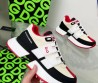 Женские комбинированные кроссовки Dolce & Gabbana 2023 молочные с черным и красным