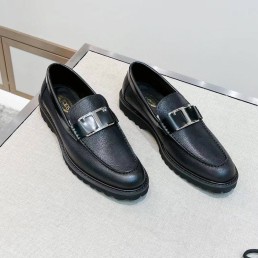 Мужские кожаные лоферы Tod's 2023 с пряжкой черные