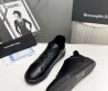Мужские кожаные кеды Ermenegildo Zegna 2023 черные на меху