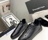 Мужские кожаные кеды Ermenegildo Zegna 2023 черные на меху