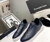 Мужские кожаные кеды Ermenegildo Zegna 2023 темно-синие на меху
