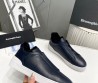 Мужские кожаные кеды Ermenegildo Zegna 2023 темно-синие на меху