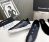 Мужские кожаные кеды Ermenegildo Zegna 2023 темно-синие на меху