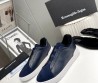 Мужские комбинированные кеды Ermenegildo Zegna 2023 темно-синие на меху