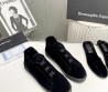 Мужские замшевые кеды Ermenegildo Zegna 2023 черные на меху
