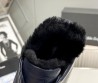 Мужские кожаные кеды Ermenegildo Zegna 2023 темно-синие на меху с черной подошвой