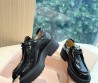 Женские кожаные лоферы Miu Miu 2023 черные на шнурках