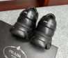 Мужские кожаные кроссовки Prada 2023 черные с логотипом