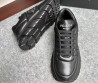 Мужские кожаные кроссовки Prada 2023 черные с логотипом