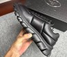 Мужские кожаные кроссовки Prada 2023 черные с логотипом