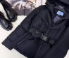 Женский пуховик Prada 2023 с поясом черный