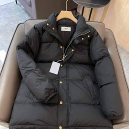Женский пуховик Celine 2023 удлиненный черный