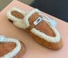 Женский замшевые мюли с мехом Hermes 2023 коричневые