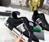 Мужские кроссовки на меху Dolce & Gabbana 2023 черные с серебряными полосками