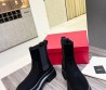 Женские замшевые ботинки Valentino 2023 черные