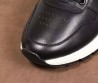 Мужские кожаные кроссовки Prada 2023 черные с белой подошвой