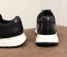 Мужские кожаные кроссовки Prada 2023 черные с белой подошвой