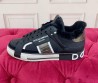 Женские кожаные кроссовки на меху Dolce & Gabbana 2023 черные с серебряными вставками