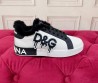 Женские кожаные кроссовки на меху Dolce & Gabbana 2023 белые с черным