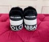 Женские кожаные кроссовки на меху Dolce & Gabbana 2023 белые с черным