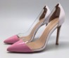 Женские лакированные туфли Gianvito Rossi Plexi розовые с белым