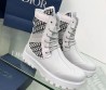 Женские комбинированные ботинки Christian Dior 2023 светло-серые