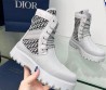 Женские комбинированные ботинки Christian Dior 2023 светло-серые