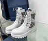 Женские комбинированные ботинки Christian Dior 2023 светло-серые