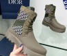 Женские комбинированные ботинки Christian Dior 2023 темно-зеленые