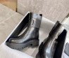 Женские кожаные ботинки Celine 2023 с пряжками черные