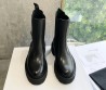 Женские кожаные ботинки Celine 2023 с пряжкой черные