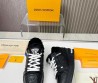 Мужские кожаные кроссовки на меху Louis Vuitton 2023 черные