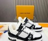 Мужские кожаные кроссовки на меху Louis Vuitton 2023 белые с черным